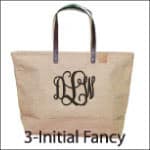 Forever Bridal VIP Package: Font options for customized tote bag, monogrammed tote bag, personalized tote bag