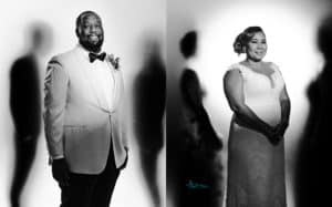 Azul Photography Raleigh NC Forever & Company black and white images of groom on the left and of bride on the right