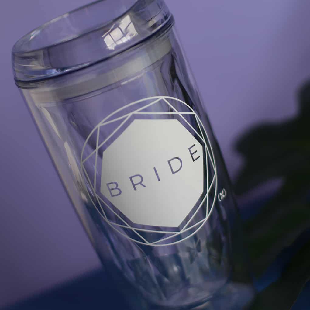 Forever Bridal "Bride" tumbler with straw, bride tumbler cup, bride cup, white bride tumbler