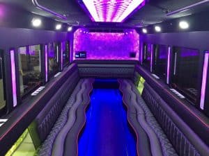 Inside a Raleigh Dream Limo Party Bus