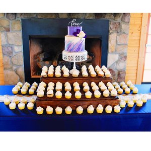 Purple Water Color Cake with Cupcakes - Captial Cakes - Forever Bridal Wedding Shows