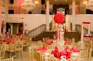 Wedding ballroom floral decor by heaven angels events