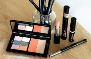 Mary Kay makeup products- eyeshadow, blush and lipstick