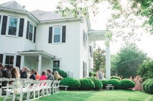 The Matthews House in Cary outdoor wedding ceremony