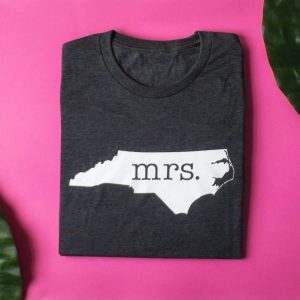 Forever Bridal North Carolina "Mrs." t-shirt, NC tee, wedding party shirts, bride shirt, mrs shirt