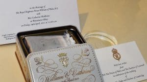 Prince William and Kate Middleton Thank you cake tin-Forever Bridal Wedding Shows