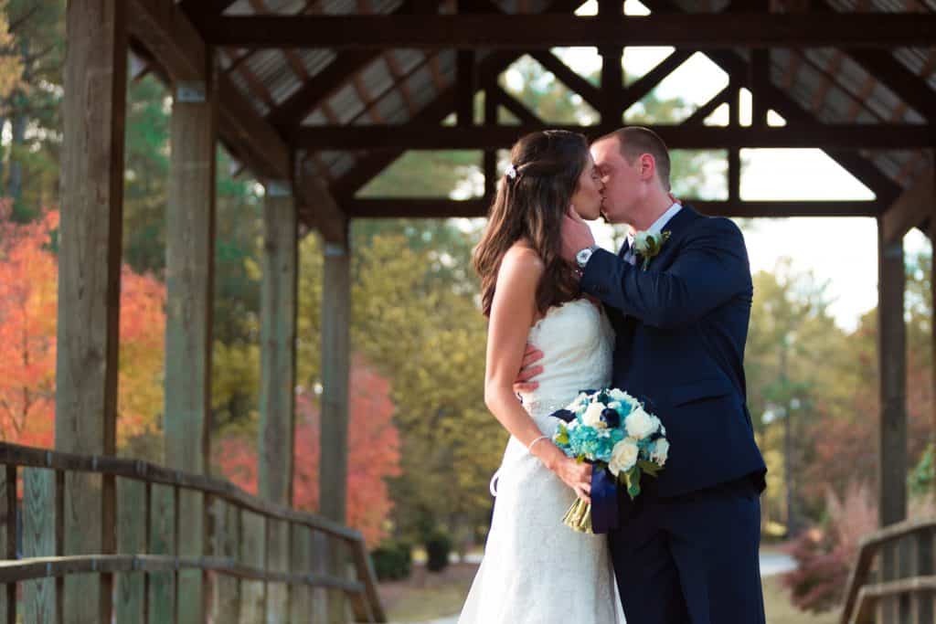 Wilmington couple, Courtney and Brandon's, fall wedding at River Landing Country Club in Wallace, NC.