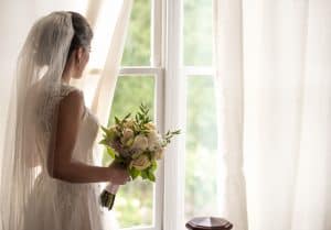 Bride with white bouquet - Kurt Hilton Photography