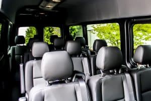 Triangle Corporate Coach 14 pax Sprinter Indoor Black interior seat features