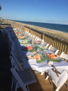 Forever Bridal Wedding Show Chef Joni Beach Caterer Beachfront table outside reception