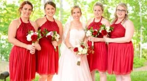 Wedding Party Photo with bride & bridesmaids by nicole Danielle Photography