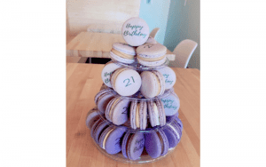 Mon Macaron customized 21st birthday purple macarons