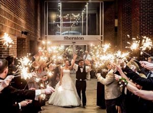 Sheraton Raleigh Hotel - Wedding Sparkler Exit - North Carolina Wedding Venue