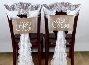 About The Box Wedding Decorations chairs for Mr. and Mrs. at Reception