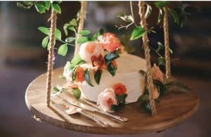 Lily Rose Events floral wedding cake display