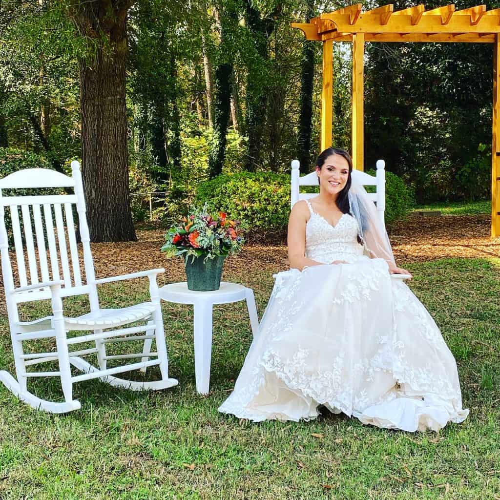 Bride on Chair at The Yellow House