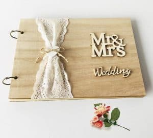 About the box custom wooden wedding book for husband and wife