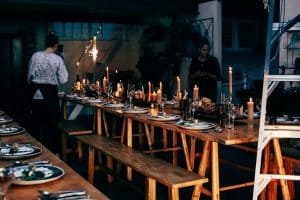 Forever & Company Blog Image dark and intimate wedding reception table décor