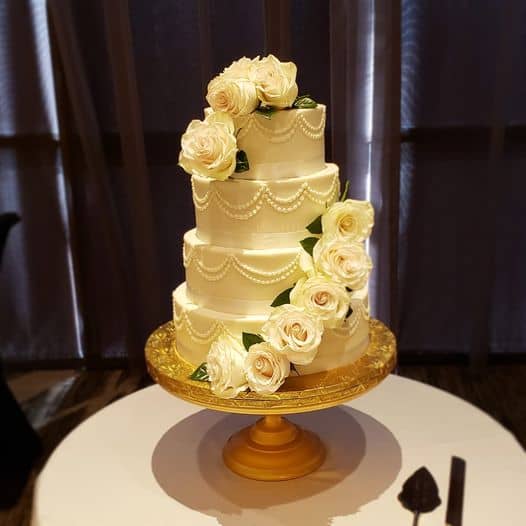 3 Tier Wedding Cake by Edible Art in Raleigh
