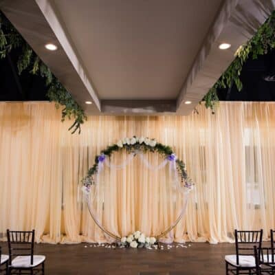 Chandelier Event Venue in Cary NC - Ceremony Background