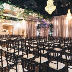 Chandelier Event Venue in Cary NC - Ceremony set up