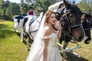 Fords Fluent N Catering, Bride with horse in field