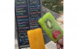 Raleigh Popsicle Co. handmade popsicles and chalkboard sign