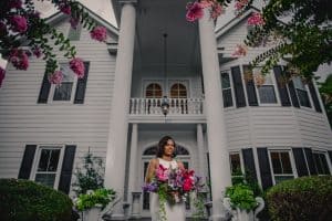Outdoors bridal shoot | The Matthews House | Downtown Cary Wedding Venue