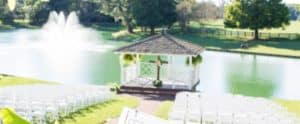Rose Hill historic wedding venue gazebo by the lake for outdoor wedding ceremony