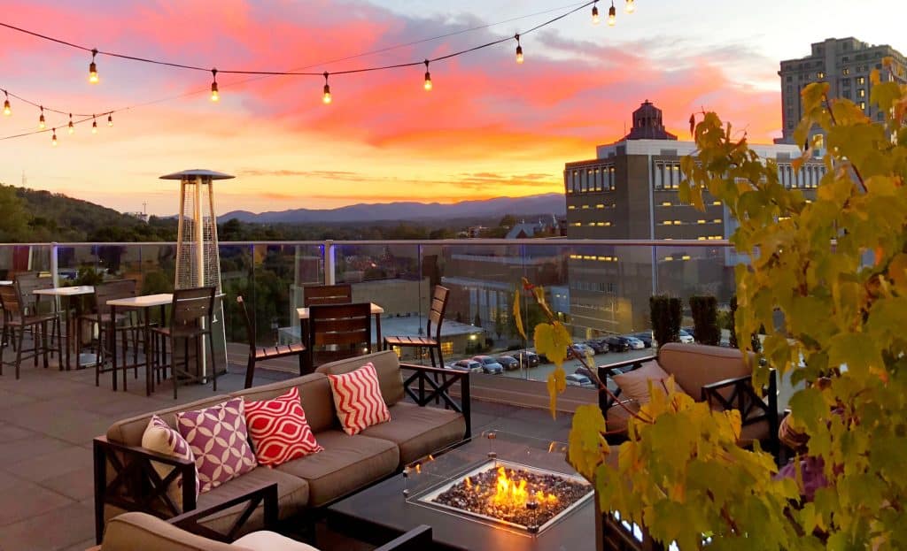 A rooftop bar in Asheville
