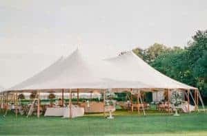 Large outdoor wedding with tent