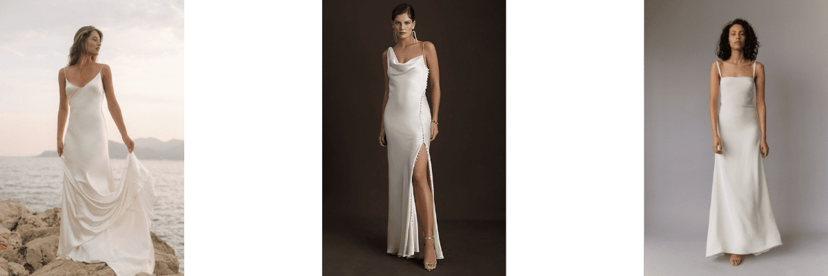 Slip Wedding Dresses from Karen Willis Holmes, Anthropologie, and Fekih