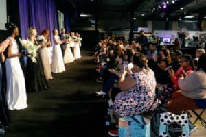 Models lined up at wedding show